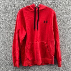 Under Armour Hoodie Mens Large Cold Gear Red Fitted Long Sleeve Pullover